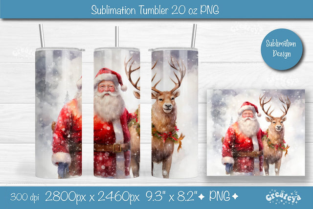 Christmas Tumbler wrap SantaTumbler png 20 Oz sublimation design Xmas Tumbler Sublimation Createya Design 