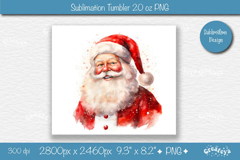 Christmas Tumbler wrap SantaTumbler png 20 Oz sublimation design Xmas Tumbler Sublimation Createya Design 