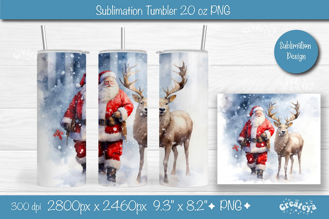 Christmas Tumbler wrap SantaTumbler png 20 Oz sublimation design Xmas Tumbler Sublimation Createya Design 