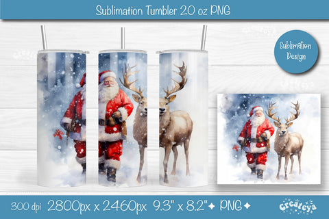 Christmas Tumbler wrap SantaTumbler png 20 Oz sublimation design Xmas Tumbler Sublimation Createya Design 