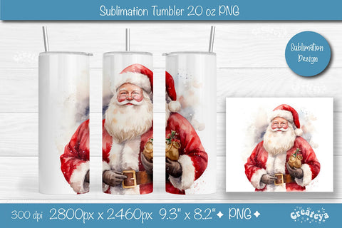 Christmas Tumbler wrap SantaTumbler png 20 Oz sublimation design Xmas Tumbler Sublimation Createya Design 