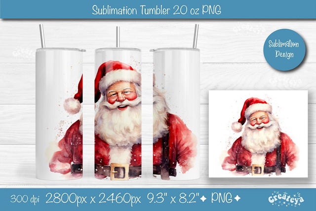 Christmas Tumbler wrap SantaTumbler png 20 Oz sublimation design Xmas Tumbler Sublimation Createya Design 