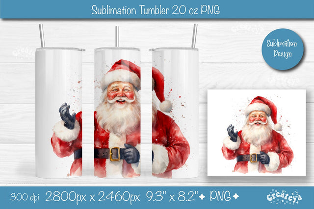 Christmas Tumbler wrap SantaTumbler png 20 Oz sublimation design Xmas Tumbler Sublimation Createya Design 