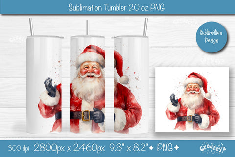 Christmas Tumbler wrap SantaTumbler png 20 Oz sublimation design Xmas Tumbler Sublimation Createya Design 