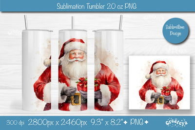 Christmas Tumbler wrap SantaTumbler png 20 Oz sublimation design Xmas Tumbler Sublimation Createya Design 