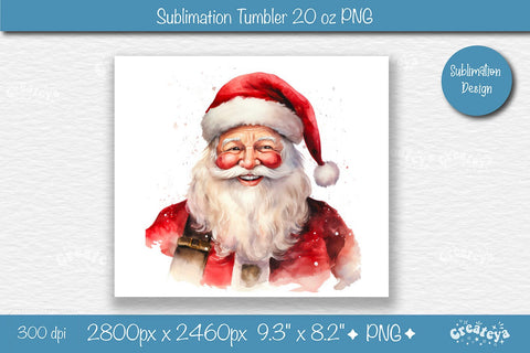 Christmas Tumbler wrap SantaTumbler png 20 Oz sublimation design Xmas Tumbler Sublimation Createya Design 