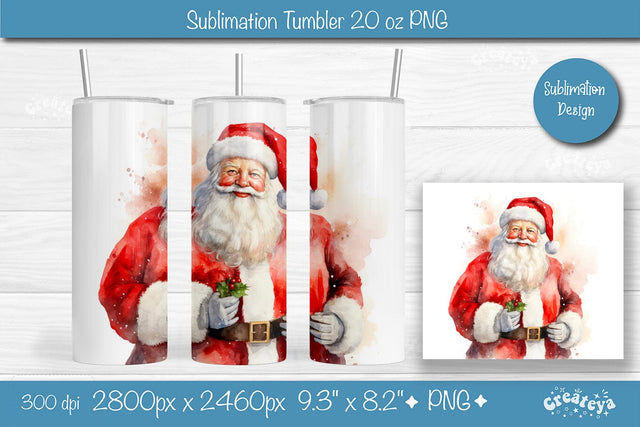 Christmas Tumbler wrap SantaTumbler png 20 Oz sublimation design Xmas Tumbler Sublimation Createya Design 