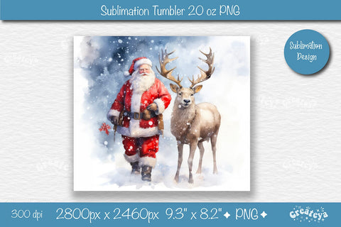 Christmas Tumbler wrap SantaTumbler png 20 Oz sublimation design Xmas Tumbler Sublimation Createya Design 