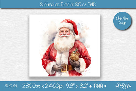 Christmas Tumbler wrap SantaTumbler png 20 Oz sublimation design Xmas Tumbler Sublimation Createya Design 