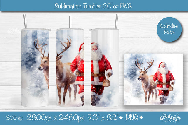 Christmas Tumbler wrap SantaTumbler png 20 Oz sublimation design Xmas Tumbler Sublimation Createya Design 
