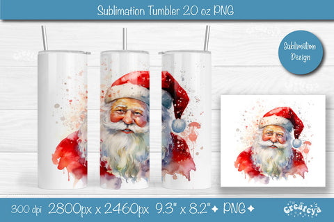 Christmas Tumbler wrap SantaTumbler png 20 Oz sublimation design Xmas Tumbler Sublimation Createya Design 