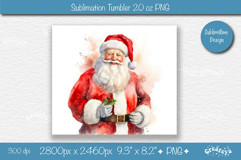 Christmas Tumbler wrap SantaTumbler png 20 Oz sublimation design Xmas Tumbler Sublimation Createya Design 