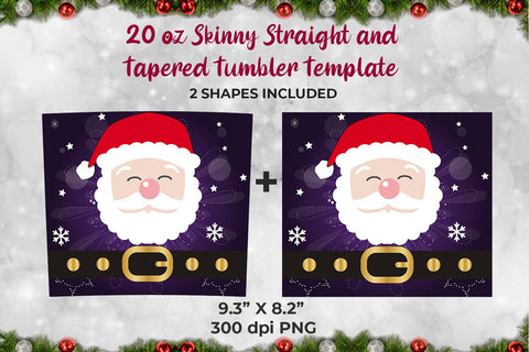 Christmas Tumbler Wrap Template Santa Claus Sublimation Sublimatiz Designs 