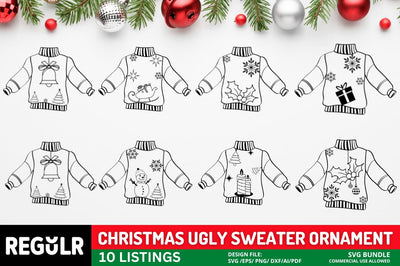 Christmas Ugly Sweater Ornament Svg Bundle SVG Regulrcrative 