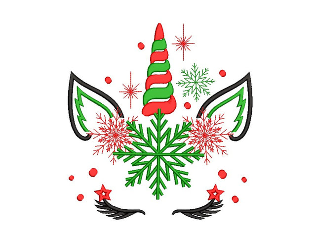 Christmas Unicorn Embroidery Design, 2 sizes, Instant Download Embroidery/Applique DESIGNS Nino Nadaraia 