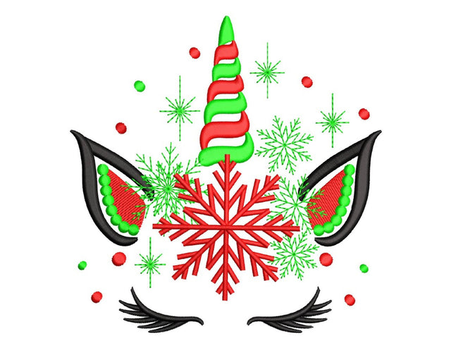 Christmas Unicorn Embroidery Design, 3 sizes, Instant Download Embroidery/Applique DESIGNS Nino Nadaraia 