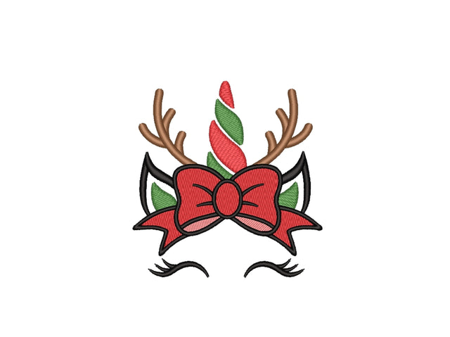 Christmas Unicorn Embroidery Design, 4 sizes, Instant Download Embroidery/Applique DESIGNS Nino Nadaraia 
