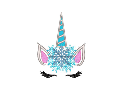 Christmas Unicorn Embroidery Design, Snowflakes Machine Embroidery Design, 4 sizes, Instant Download Embroidery/Applique DESIGNS Nino Nadaraia 
