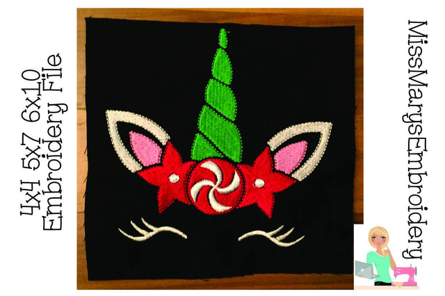 Christmas Unicorn Embroidery Embroidery/Applique MissMarysEmbroidery 