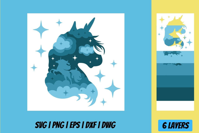 Christmas Unicorn Shadow Box SVG SvgOcean 