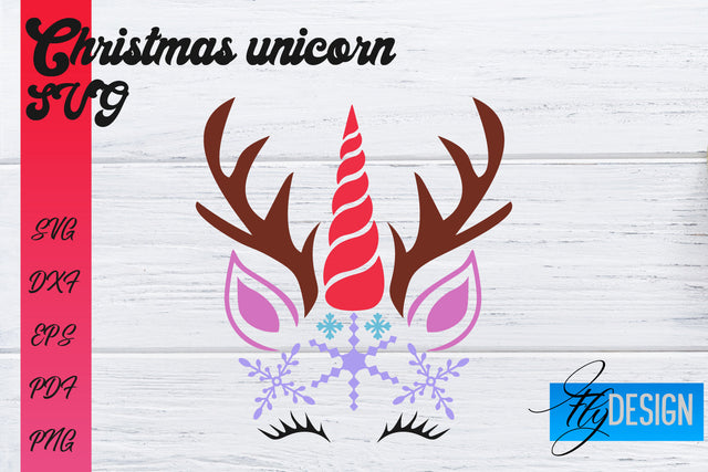 Christmas Unicorn SVG | Animals SVG Design SVG Fly Design 