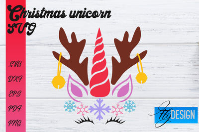 Christmas Unicorn SVG | Animals SVG Design SVG Fly Design 