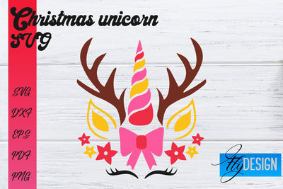 Christmas Unicorn SVG | Animals SVG Design SVG Fly Design 