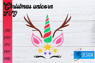 Christmas Unicorn SVG | Animals SVG Design SVG Fly Design 