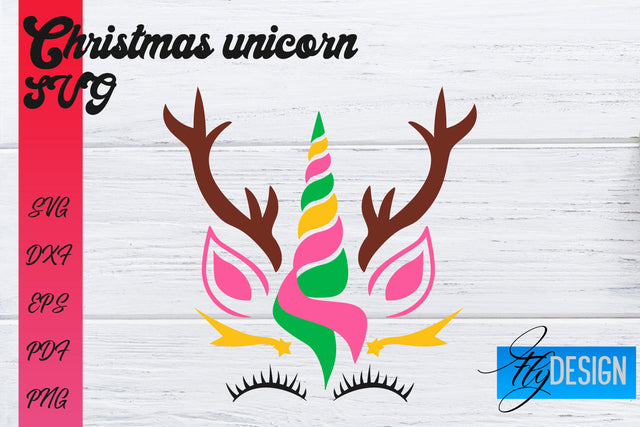 Christmas Unicorn SVG | Animals SVG Design SVG Fly Design 