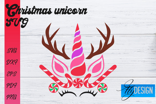 Christmas Unicorn SVG | Animals SVG Design SVG Fly Design 
