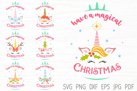 Christmas unicorn svg bundle, Christmas svg, kids Christmas SVG Digital Rainbow Shop 