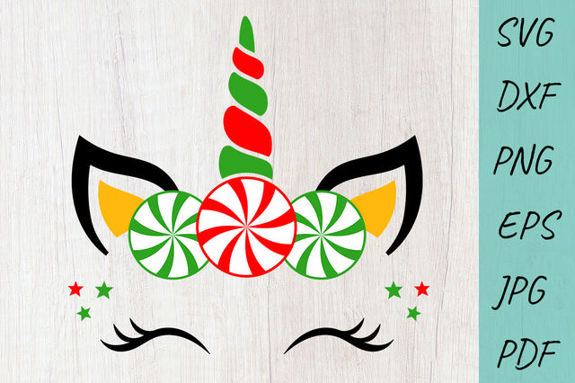 Christmas unicorn Svg, Candy Cane Unicorn Svg, Christmas Svg SVG Irina Ostapenko 
