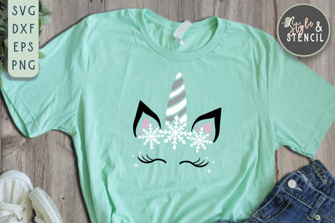 Christmas Unicorn SVG | Christmas SVG | Kids Christmas SVG Style and Stencil 