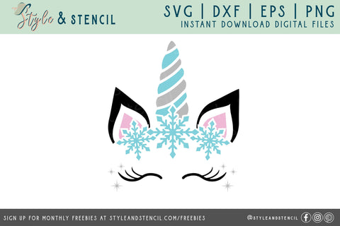 Christmas Unicorn SVG | Christmas SVG | Kids Christmas SVG Style and Stencil 
