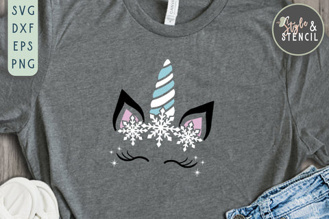 Christmas Unicorn SVG | Christmas SVG | Kids Christmas SVG Style and Stencil 