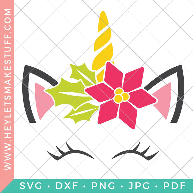 Christmas Unicorn SVG Hey Let's Make Stuff 
