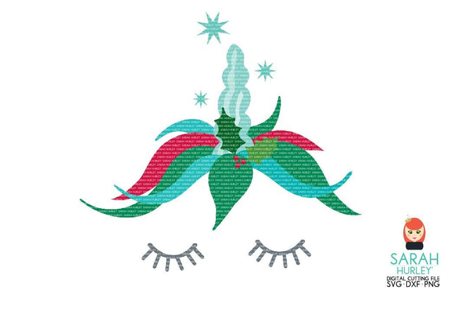 Christmas Unicorn SVG Sarah Hurley 