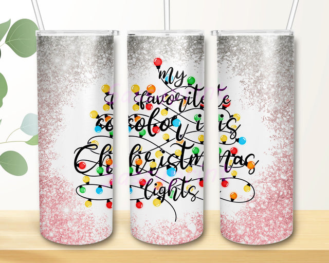 Christmas Vacation Tumbler Glitter Png, 20 Oz Skinny Tumbler, My Favorite Color Is Christmas Lights Sublimation Design, Happy Holidays Png Sublimation sassyprint 