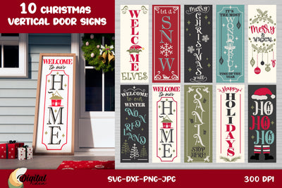 Christmas Vertical Door Sign Bundle SVG. Door Sign Designs SVG SVG Evgenyia Guschina 