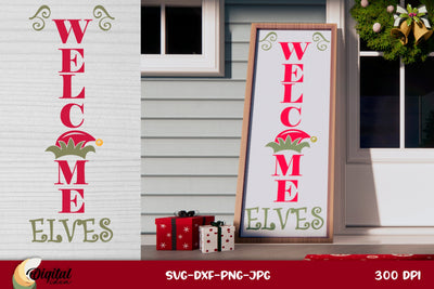 Christmas Vertical Door Sign SVG. 3D Door Sign. Vertical Signs SVG SVG Evgenyia Guschina 