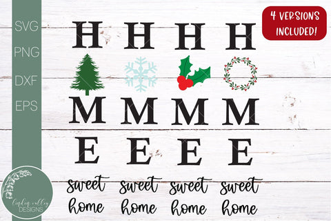 Christmas Vertical Porch Sign Mini Bundle-Home Sweet Home SVG Linden Valley Designs 