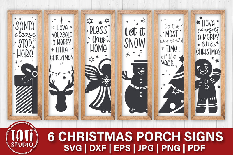 Christmas Vertical Porch Signs | Christmas SVG Bundle SVG TatiStudio 