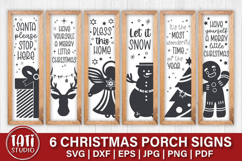 Christmas Vertical Porch Signs | Christmas SVG Bundle SVG TatiStudio 