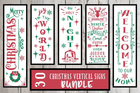 Christmas Vertical Porch Signs Svg Bundle SVG Sintegra 
