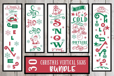 Christmas Vertical Porch Signs Svg Bundle SVG Sintegra 