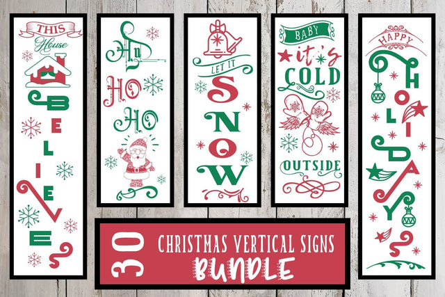 Christmas Vertical Porch Signs Svg Bundle SVG Sintegra 