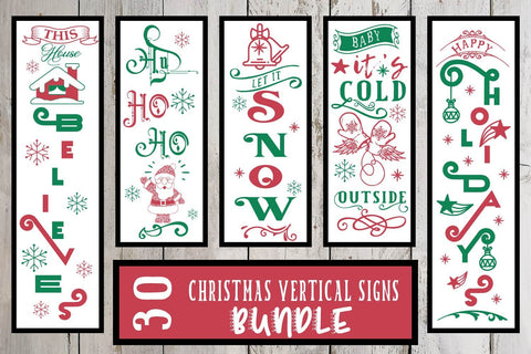 Christmas Vertical Porch Signs Svg Bundle SVG Sintegra 