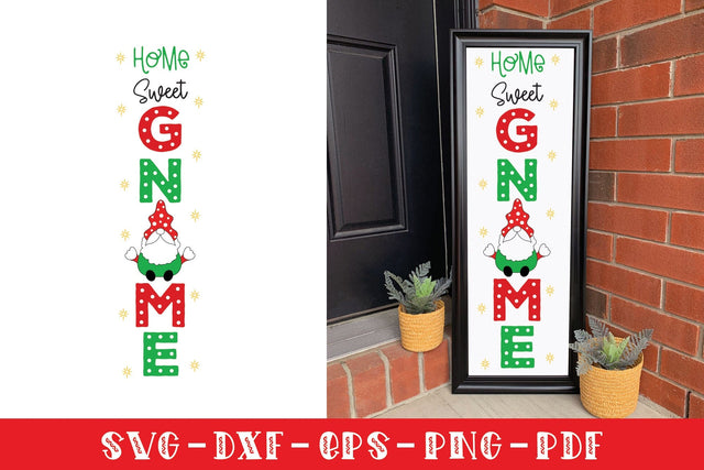 Christmas Vertical Sign SVG | Home Sweet Gnome SVG CraftLabSVG 