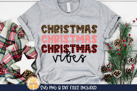 Christmas Vibes | Buffalo Plaid & Leopard Print Christmas SVG SVG Cheese Toast Digitals 