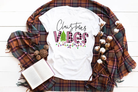 Christmas Vibes PNG, Pink Christmas Sublimation Sublimation CraftLabSVG 